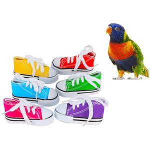 Bird Chewing Toys Mini Sneaker Canvas Shoes Shredding Foraging Treat For Parakes Cockatiels Conures XBJK2304