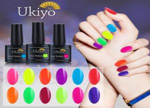 Ukiyo 10ml Smalto gel per unghie fluorescente al neon Soak Off Gel UV Smalto per unghie Colore della caramella Unghie artistiche Gel Vernice per unghie Lacca per unghie9445215