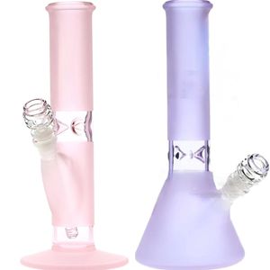 Vintage PREMIUM PURE Glass Bong Water Narghilè VIOLA ROSA FROST Sabbiato 12 pollici 14 pollici Classico vetro originale fabbricato in fabbrica può mettere il logo del cliente da DHL UPS CNE