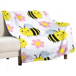 Blankets Cute Little Bee Baby Blanket Ultra Soft Flannel Throw For Living Room Sofa Comforter Warm Cozy Bedspread Bedroom