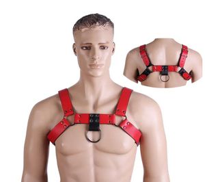 Men's Vests Leather Adjustable Chest Suspender Harness Black Bdsm Bondage Body Garter