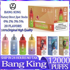 Bang King 12000 Puffs Vaper Vapers Desechables Puff 12000 12k UZY Vapes usa e getta Desechable Bang King Puffs E Sigaretta 0% 2% 3% 5% Vape Pen Kit personalizzabile
