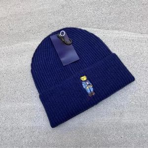 Polo Embroidery Active Knit Cuffed Beanie Winter Bear Hat Royal