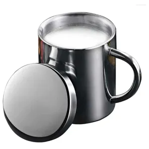 Mugs Thermal Insulated Milk Stainless Steel Office Leakproof Kitchen Bar Double Wall With Lid Drinking Coffee Mug Large Capacity