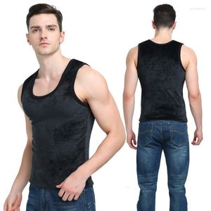 Canotte da uomo Intimo spesso termico Inverno caldo Gilet da uomo con scollo a U senza maniche Adatto alla pelle Larg E Size Double Sided Velluto Top