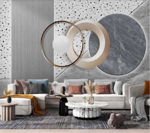 壁紙Papel de Parede Geometric Light Luxury High-End Grille 3D Wallpaper Mural Living Room TV Wall Bedroom Papers Home Decor