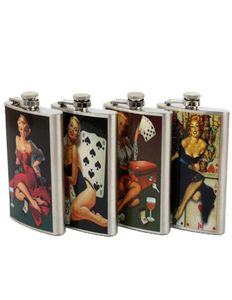 Fiaschetta per vino in acciaio inossidabile popolare creativa da 8 once modello femminile liquore al whisky fiaschetta per vino personalizzata preferita288r7239592