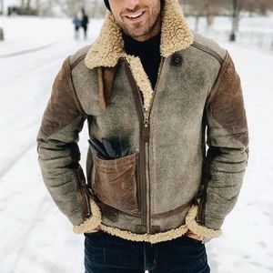 Men s Leather Faux Fashion Imitation Fur Short Thicken Coat Winter Warm Cool Jacket Mens Plush Solid 231120