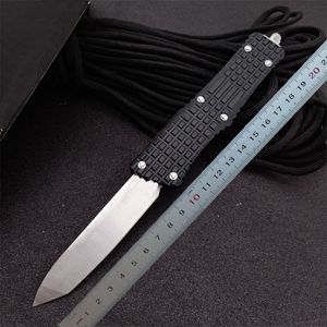 1st High End Auto Tactical Knife D2 White Stone Wash Tanto Point Blade 6061-T6 Handtag utomhusöverlevnad EDC Knivar med nylonpåse