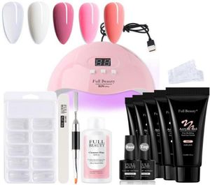 Gel per unghie Set da 13 pezzi per la costruzione di kit di estensione acrilico con lampada Forme superiori per manicure UV ad asciugatura rapida GL18638007069