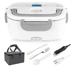 Dinnerware Sets Electric Lunch Box 2 In 1 Heater Car And Home Use Portable 110V & 12V 60W - Stainless Stee