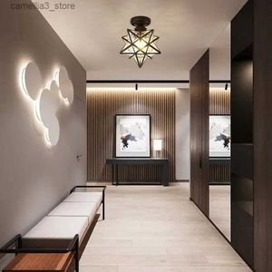 Ceiling Lights Moravian Star Ceiling Light Shade Clear Glass Star Flush Mount Light Fixtures 360 Brass Restaurants Galleries Exhibition Halls Q231120