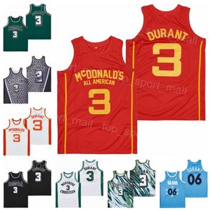 High School Basketball Montrose Christian 3 Kevin Durant Jersey Herren All American MCDONALDS ALTERNATE SLAM 06 Schwarz Weiß Grün Blau Naht Für Sportfans Moive