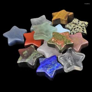 Colares pendentes 1pc Star natural de quartzo rosa opala lazuli pentagrama energia cura decoração de crafts stone artesia diy amor gemas