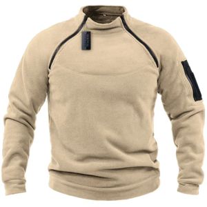 Мужской свитер, свободная однотонная уличная теплая дышащая тактическая куртка
