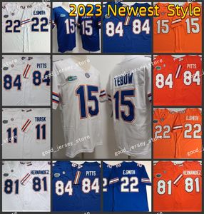 Maglia da football NCAA Florida Gators College 22 Emmitt Smith 81 Aaron Hernandez 11 Kyle Trask 84 Kyle Pitts 15 Tim Tebow UOMINI giovanili S-3XL Maglia stile New Jersey buona