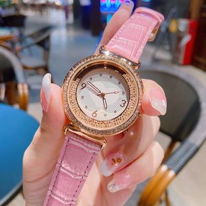 Diamond Women Watches Luxury Brand Designer Fashion Lady Watch 35mm Leather Strap armbandsur för Womens Christmas Valentine's Mors Day Gift Relojes Mujer