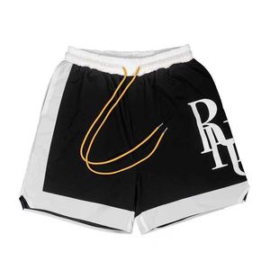 23SS Designer Men Rh Limited Rhude Shorts Summer Swim Shlik Короткое колено длиной хип -хоп High Street Sports Training пляжные брюки Mens Elastic111