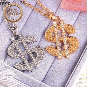 Benutzerdefinierter Modeschmuck Hip Hop Big Letter Diamond Dollarzeichen vergoldete Herren-Diamanthalsketten