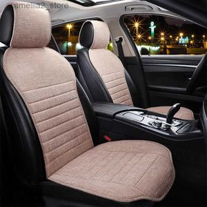 Capas de assento de carro capa de assento de carro de linho com encosto e chapéu bege protetor de almofada de assento dianteiro interior automotivo para caminhão suv ou mpv q231120