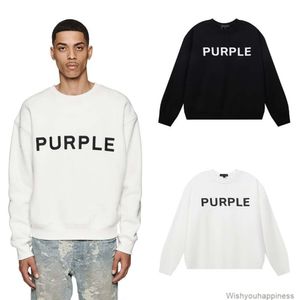 Sweatshirts Erkek Kadın Tasarımcı Hoodies Moda Sokak Giysesi Trend Marka Mor BR Klasik Mektup Baskı Yüksek Kaliteli Terry Gevşek Çok Yönlü Yuvarlak Boyun Kazan