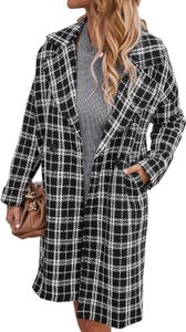 Angassion Women's Fuzzy Fleece Lapel Open Front Long Cardigan Coat Faux Fux ware冬のアウトウェアジャケット11at3d