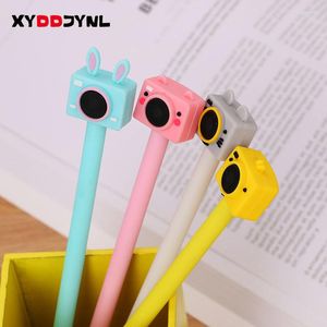 PCS Söt Creative Camera Gel Pen Kawaii Stationery Black Ink Plastic Penns Material Kontorsskolan Supplies Writing Tool