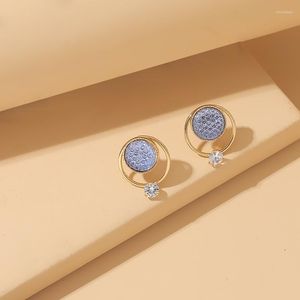 Stud Earrings Zircon For Women Korean Fashion Cold Wind Blue Rhineston Woman Earring Trendy Tide Jewelry Accessories Wholesale 2023