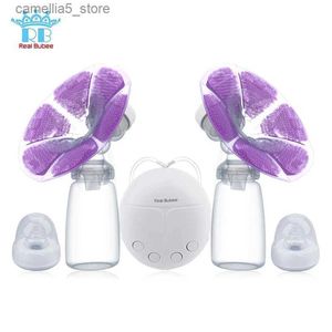 Breastpumps Baby Feeding Bottle Real Bubee Single Double Electric Breast Pump Baby Breast Feeding Infant Nipple USB Breast Pumps For Mother Q231120