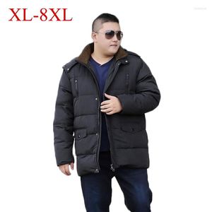 Мужская вниз 10xl 9xl 8xl 6x одежда для зимней куртки мода повседневная свободная густая теплый теплый белый уток Длинное пальто мужчина