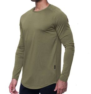 lu Herren-Yoga-Outfit, Sport-Langarm-T-Shirt, sportlicher Herren-Stil, eng anliegend, für Training, Fitness, Kleidung, elastisch, schnell trocknend, T-02fallow b. Das gleiche Modell für Internet-Prominente