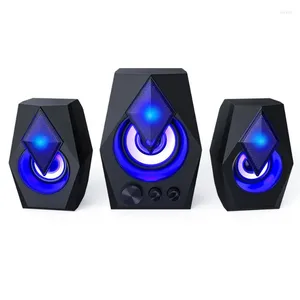 Kombinationslautsprecher Multimedia-Lautsprecher Gaming 2.1 USB Kabelgebundener Computer Buntes RGB-Atmungslicht Tonausrüstung Audio S128