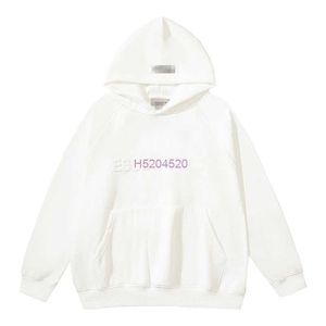 Projektanści bluzy dla mężczyzn i kobiet marka mody Essentialodhoodie Sezon 8 Fallwinter Double Thread Expossed List Expossed Print Brand Plush Loose Hooded SW I350