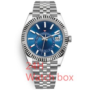 Luxury Men s Sports SKY Dweller Movimento Orologio da uomo Multi funzione Red Dot GMT Dual Time Zone Orologio da immersione sommergibile in acciaio inossidabile Regalo di lusso luminoso 24 ore