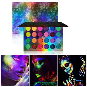 Тени для век Aurora Glow Палитра теней для век Stage Clubbing Neon Makeup Kit в цвете Blacklight UV Glow в темноте Флуоресцентные тени для век с блестками 231120