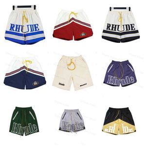 Designer Rhude Men's Shorts Summer Fashion Beach Pants Men High Quality Street Wear Red Blue Black Purple Pants Mens Loose Short Sie S-XL