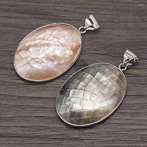 Pendant Necklaces Natural Shell Pendants Oval Shape Mother-of-pearl Charms For Fashion Jewelry Making DIY Necklace Earrings