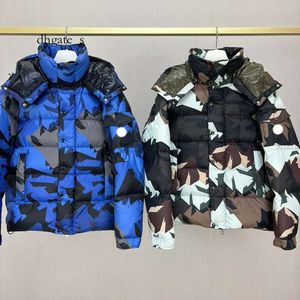 Puffer Jacket Hooded Down Designer Classic Style Camouflage Men's Embroidered Armband Winter