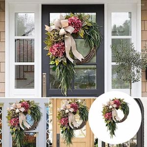 装飾的な花頑丈なファッション花柄の花輪のドアハンギングリース天気抵抗性ヴィンテージの家の装飾
