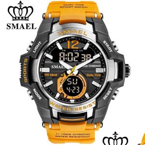 Armbandsur Smael Sport Watch Men Watches Waterproof 50m armbandsur relo mascino Big Dial Quartz Digital Military Army Cloc Dhgarden Otsln