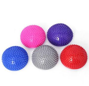 Fitness exercise yoga foot massage PVC semi round ball pad balance training rehabilitation anti slip cushion 6 by 3 inch8643880