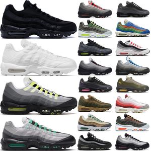 OG 95 Buty do biegania mężczyźni kobiety 95s Triple Black White Neon Stadium Zielony Kryształ Blue Ciemne burak słoneczny Red Hoded Tour Yellow Mens Treakers Outdoor Sneakers 36-46