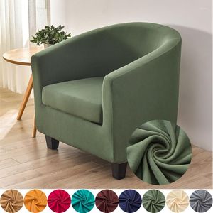 Chair Covers Thicken Velvet Tub Cover Stretch Armchair Club Sofa Slipcover For Living Room Couch With Seat Cushion