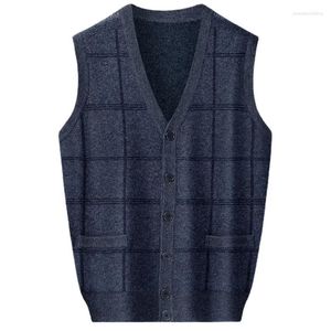 Męskie kamizelki Modna Moda czysty zbiornik kaszmirowy Top Cardigan Duża kamizelka sweter