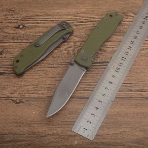 1st G1017A Survival Folding Knife 8Cr13Mov Titanium Coating Drop Point Blade Green G10 Handle Outdoor Camping Handing Fishing EDC Pocket Knives