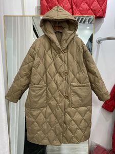 Damen Daunenparka Winterjacke Koreanische Mode Eleganter Mantel Freizeit Retro Kapuzentasche Park Kleidung Übergroßer Bettbezug 231118