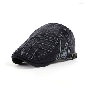 Berets xeongkvi Wash Do Старая вышиваемая линия Beret Cap лето осень бренда Snapback Хлопта для женщин