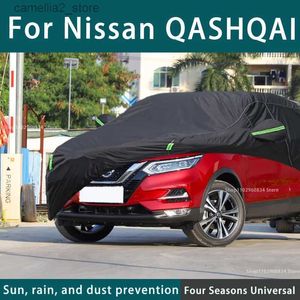 Bilstolskydd för Nissan Qashaqai 210T Full bilskydd utomhus UV Sun Protection Dust Rain Snow Protective Car Cover Auto Black Cover Q231120