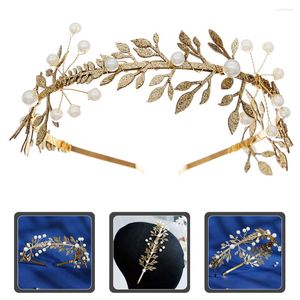 Bandanas Womens Headbands Gold Headpiece Bridesmaid Hair Accessories Wedding Leaf Roman Pearl Wreath Women's Hoops