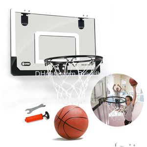 Brinquedo de descompressão crianças mini cesta bola conjunto crianças pendurado cesta de basquete porta interna montada na parede s esporte treinador presente dro dhk1h